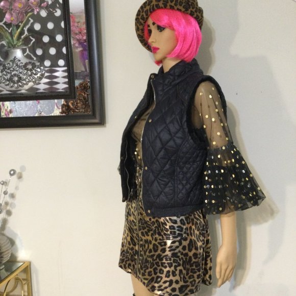 ANIMAL PRINT FAUX LEATHER MINI SKIRT - Picture 4 of 7